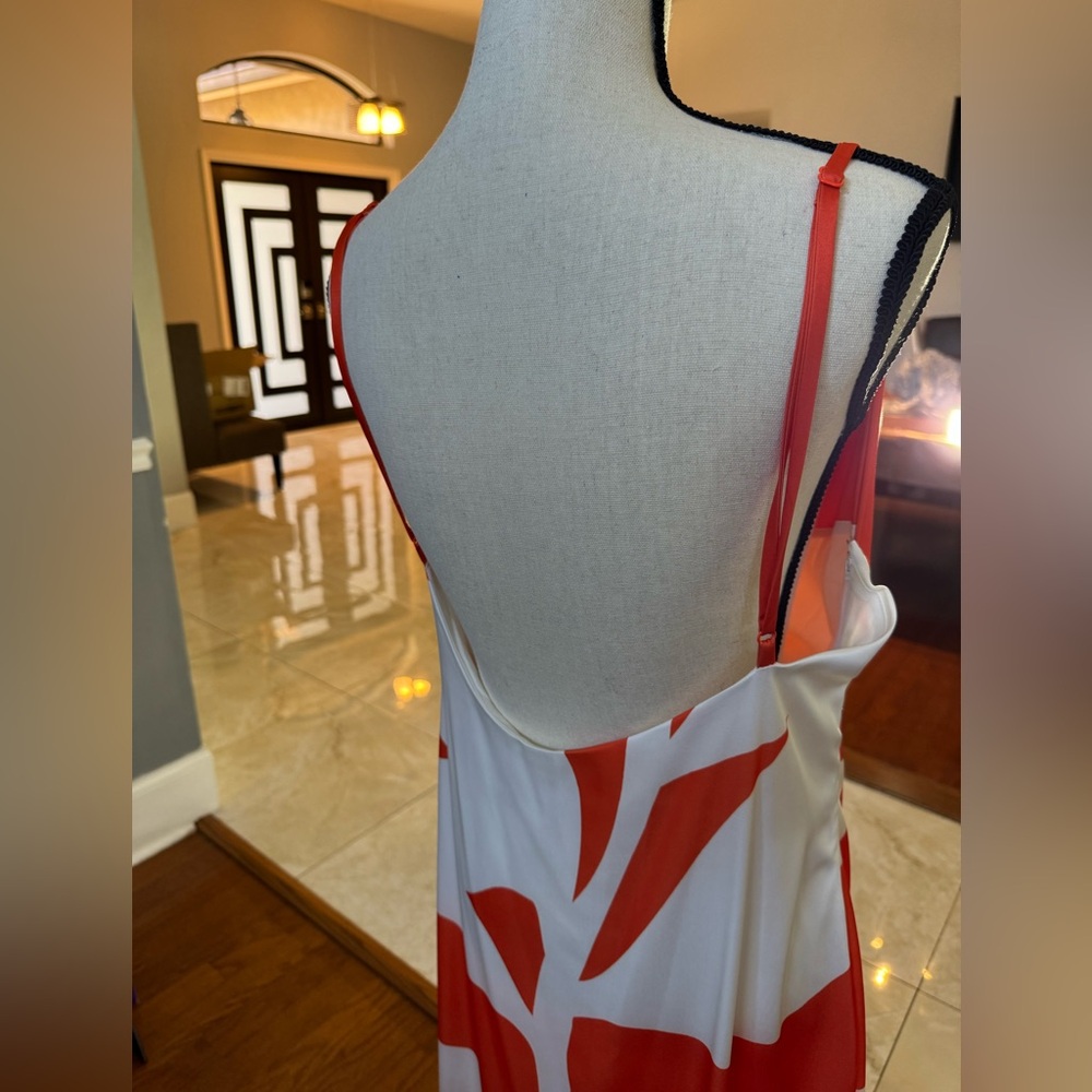 Hanifa Vibrant Orange and White Maxi Dress - Picture 4 of 8